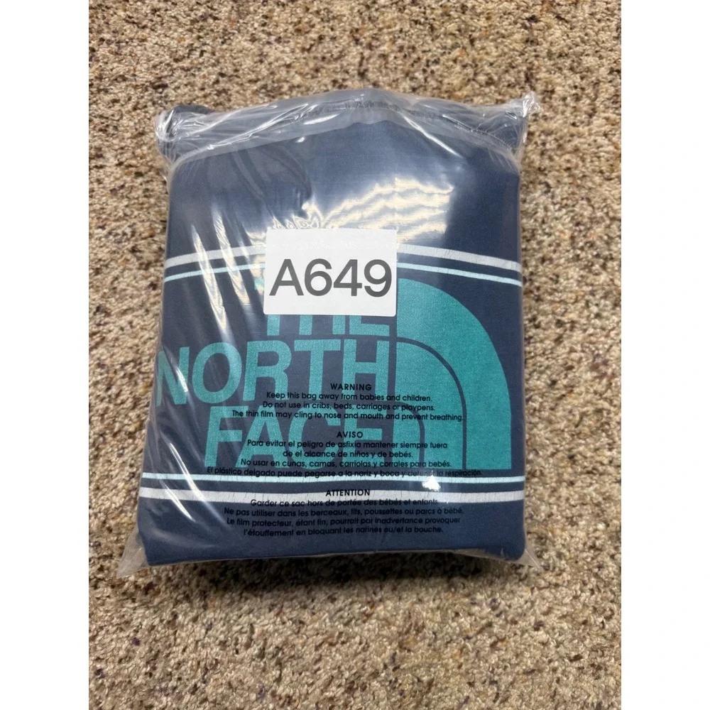 The North Face Mens XXL Navy Blue Teal Logo Graphic Pullover Hoodie